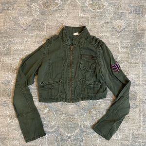 Army Green Crop Jacket